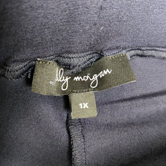 Lily Morgan Women's Palazzo Pants in Navy Blue Size 1X Summer Lightweight Flowy - Picture 4 of 10